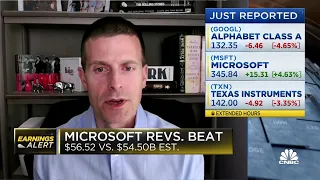 Microsoft focused on productivity and cloud business, says Adam Crisafulli as stock pops on earnings