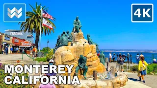 [4K] Monterey, California - Old Fisherman's Wharf to Cannery Row Scenic Walking Tour & Travel Guide