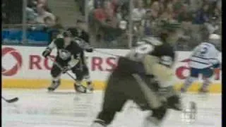 Jason Blake Scores 2 Goals in 19 Seconds - GREAT 2nd goal - Penguins at Leafs - February 14, 2009