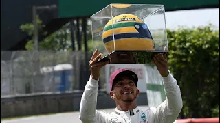 Lewis Hamilton emotionally receives Ayrton Senna’s race-worn helmet