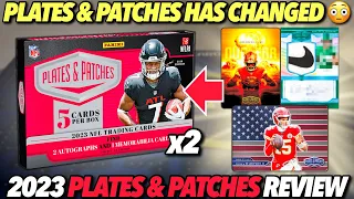 PLATES & PATCHES HAS RETURNED! 😳 2023 Panini Plates & Patches Football Hobby Box Review x2