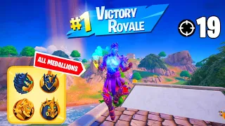 High Elimination Solo Win Gameplay | NEW TITAN SKIN | ALL MEDALLIONS | Fortnite Ch5 S2 Zero Builds