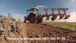 Вспашка плуг Opal 3+1 каток Lemken + трактор Claas 140 л.с.