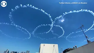 WEB EXTRA: Japanese Fighter Pilots Draw Olympic Rings In The Sky Over Tokyo