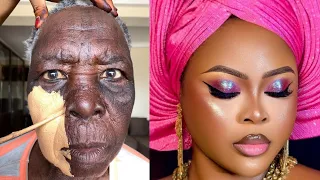 UNBELIEVABLE 😳🔥 NIGERIAN GRANDMA BRIDAL MAKEUP TRANSFORMATION💄MAKEUP TUTORIAL ✂️