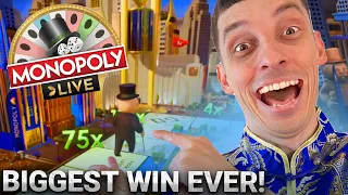 Biggest Win Ever on Monopoly Live, 4 Roll Big Bet