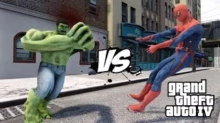 SPIDERMAN VS THE INCREDIBLE HULK - EPIC BATTLE - GTA IV