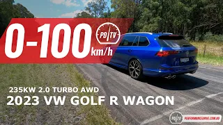 2023 Volkswagen Golf R wagon 0-100km/h & engine sound