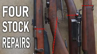 Four Military Surplus Rifle Stock Repairs