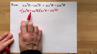 Prove sin^4x-cos^4x=sin^2x-cos^2x