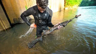 Found STOLEN Military Rifle Underwater in the River!! (Police Called)