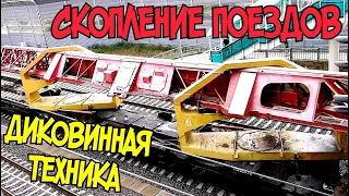 Крымский мост.УНИКАЛЬНЫЕ кадры.ДВА поезда в ОДНОМ КАДРЕ.Скопление поездов на Керчь Южная