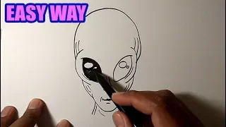 How to draw face of alien | ALIEN DRAWING