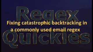 Fixing catastrophic backtracking in a commonly used email regex