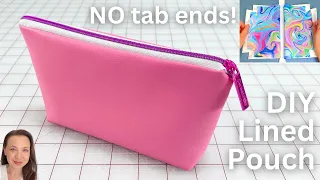 DIY Zipper Pouch with Lining  - NO Tabs or Dented Ends