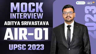 ADITYA SRIVASTAVA, Rank 1, IAS - UPSC 2023 | UPSC 2023 Mock Interview | IAS Topper