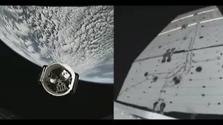 SpaceX CRS-13 Dragon and Solar Array Deployment