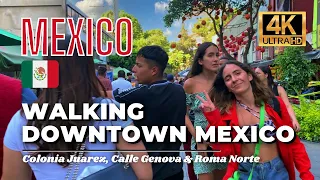 Mexico City Walking Tour 🇲🇽 Colonia Juarez, Calle Genova & Roma Norte [4K HDR / 60fps]