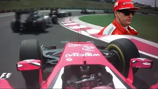 Kimi Raikkonen overtaking Nasr by drifting. (2016 Hungary)