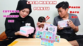 REACTION CACA PAKSU DAPAT MAINAN MAKEUP ,CACA MARAH PAKSU😂‼️