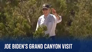 US: 'Don't jump!' - Joe Biden jokes during Grand Canyon visit