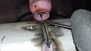 Keyhole technique of dabbing on puddle ! One of the ways to TIG welding the pipe root !