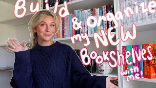 I got new Bookshelves! Build + organize with me!