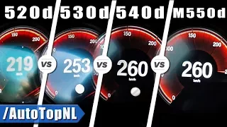 BMW 520d vs 530d vs 540d vs M550d ACCELERATION & TOP SPEED by AutoTopNL