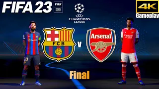 FIFA 23 - BARCELONA vs. ARSENAL - Ft. Leo Messi - UCL Final - Gameplay - PS5™ [ 4K ]