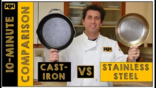 10-MINUTE COMPARISON: CAST IRON SKILLET vs STAINLESS STEEL SKILLET - USING A KUKPRO THERMOMETER