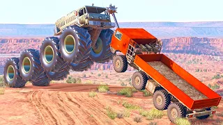 Episode 2 - Battle of the Monsters - Heavy 8X8 Monster Truck VS Mace Truck Team in BeamNG.drive