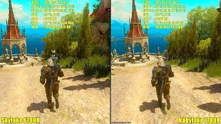 The Witcher 3 Skylake 6700K Vs Kaby Lake 7700K GTX 1080 Frame Rate Comparison