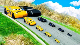 Big & Small Cruz Ramirez vs Big & Small Jackson Storm vs DOWN OF DEATH in BeamNG