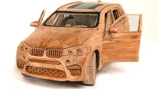 Wood Carving - BMW X5 (2020) - ASMR Woodworking, DIY Car Model by Awesome Woodcraft