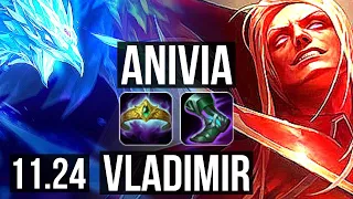 ANIVIA vs VLAD (MID) | 6/0/5, 1.8M mastery, 300+ games, Dominating | EUW Master | 11.24