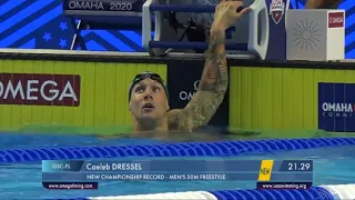 Caeleb Dressel Breaks 50 Free Championship Record in Prelims (21.29) | 2021 U.S. Olympic Trials