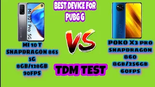 MI 10 T vs Poco X3 pro pubg mobile TDM MATCH 90FPS VS 60 FPS