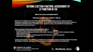 Beyond Ejection Fraction: Assessment of LV function in ICU