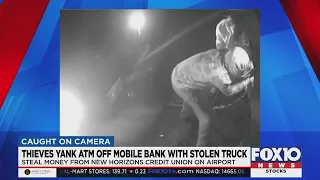 Thieves use truck and chain to steal money out of ATM