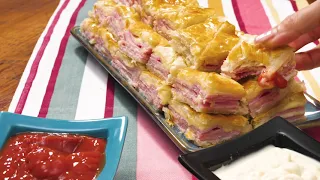 This appetizer with ham and cheese is delicious ! Easy and fast recipe