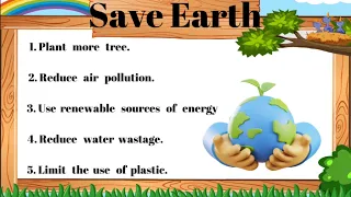 10 lines Essay on save Earth in English @rafiamansoor3958