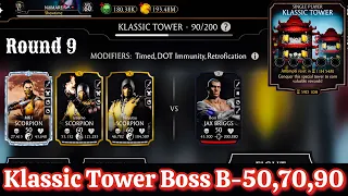 Klassic Tower Boss Battle 90 & 50 , 70 Fight + Reward MK Mobile