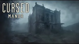 💀 CURSED MANOR. Dark Horror Ambient Music. Creepy Lo-Fi Atmosphere. Light Rain & Thunder.