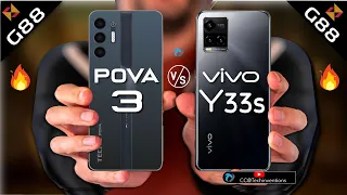 Tecno POVA 3 VS VIVO y33s   | Camera | Body | AnTuTu | Benchmark | Display | Full Comparison.