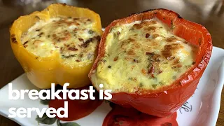 Stuffed Bell Peppers | Sunday Morning Breakfast Idea | Bell Peppers and Egg Recipe