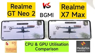 Realme GT Neo 2 vs Realme X7 Max BGMI CPU & GPU utilisation After Realme Ui 3.0 Stable Update