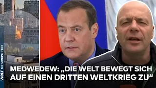 PUTINS KRIEG: Massive Drohnenangriffe auf Kiew & Odessa - Medwedew sieht dritten Weltkrieg kommen