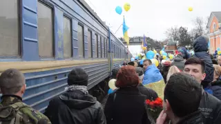 Урочиста зустріч героїв 72 ОМБр в місті Біла Церква.