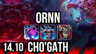 ORNN vs CHO'GATH (TOP) | 38k DMG, 500+ games | EUW Diamond | 14.10