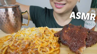 Homemade Spaghetti with Zesty Lime BBQ Pork RIBS *NO Talking Eating Sounds | N.E Let's Eat